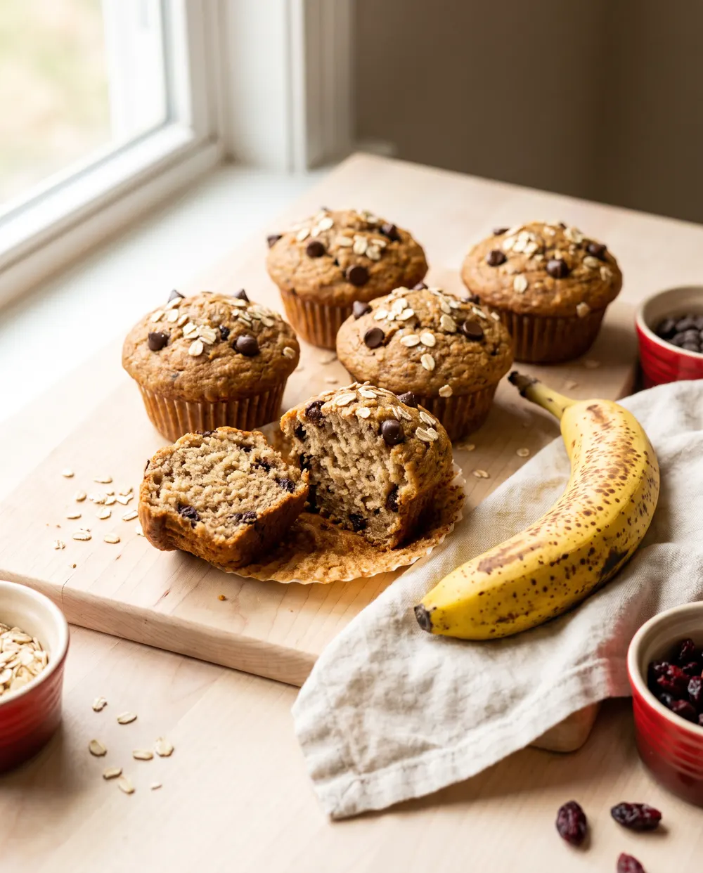 Banana oat breakfast muffins