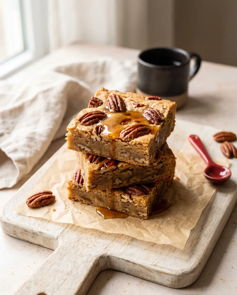 Maple pecan blondies